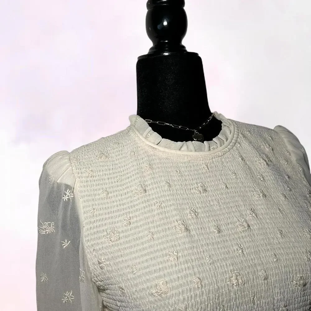 Aritzia Wilfred Cream White Blouse Minimalist Capsule - Picture 2 of 5